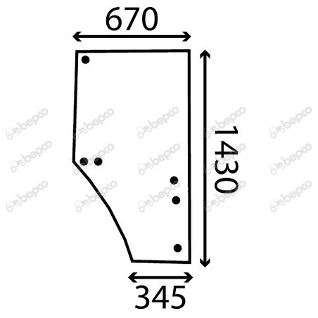 JOHN DEERE 6115M - Luna puerta derecha