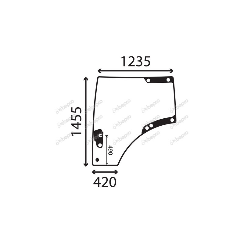 JOHN DEERE 6120R - Luna puerta izquierda