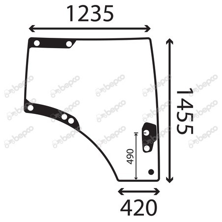 JOHN DEERE 6120R - Luna puerta derecha