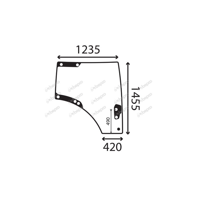 JOHN DEERE 6120R - Luna puerta derecha