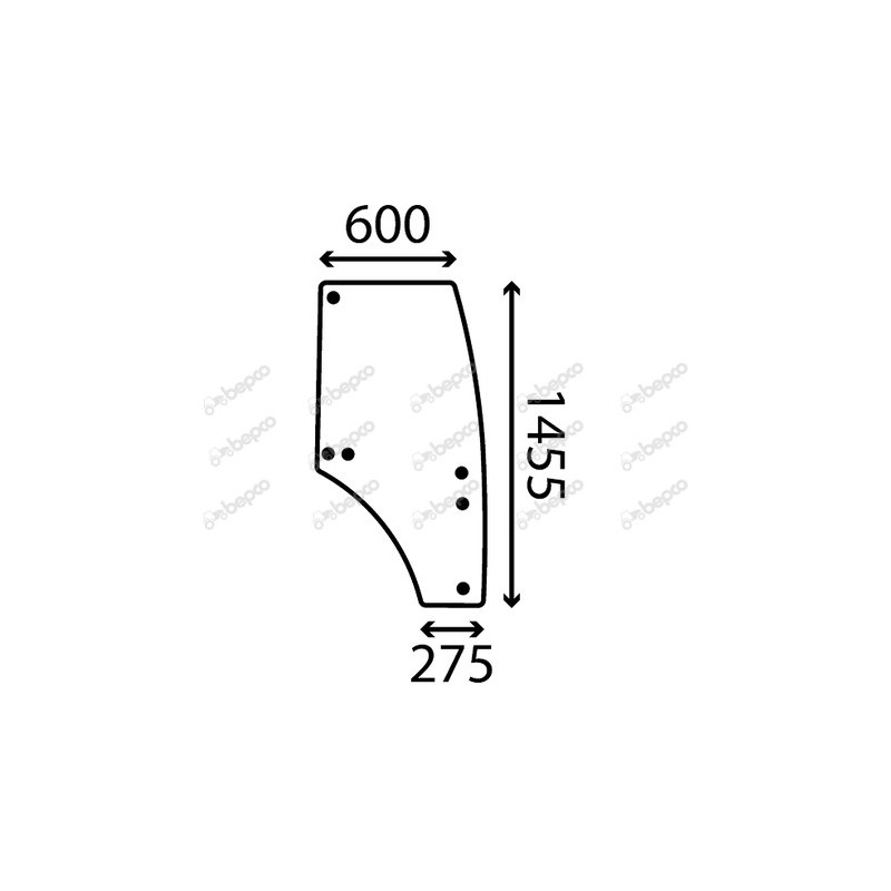 JOHN DEERE 6090RC - Luna puerta derecha