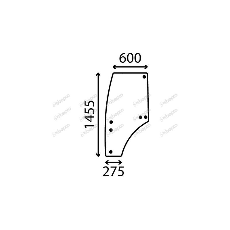 JOHN DEERE 6090RC - Luna puerta izquierda