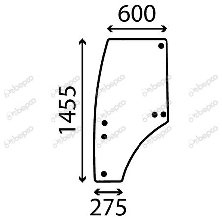 JOHN DEERE 6090RC - Luna puerta izquierda