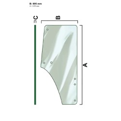 JOHN DEERE 7505 - Luna puerta izquierda