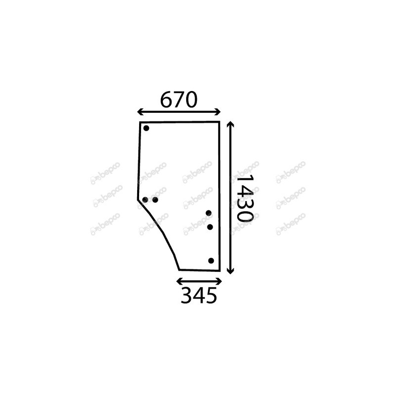 JOHN DEERE 7220 - Luna puerta derecha