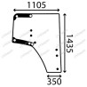 JOHN DEERE 7430E PR - Luna puerta derecha