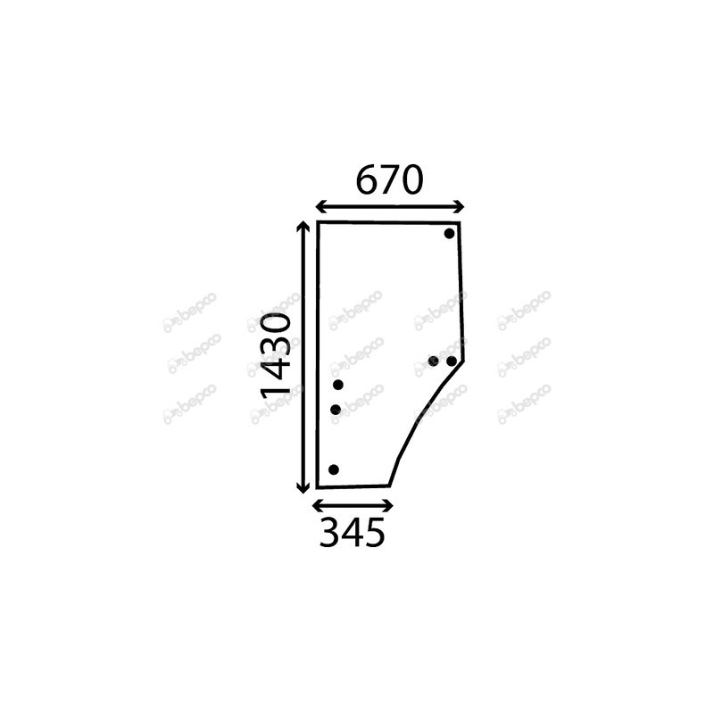 JOHN DEERE 7220 - Luna puerta izquierda