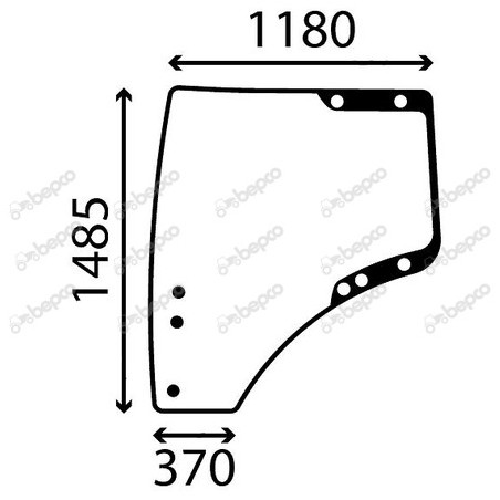 JOHN DEERE 7200R - Luna puerta izquierda