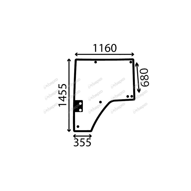 JOHN DEERE 9620 - Luna puerta izquierda