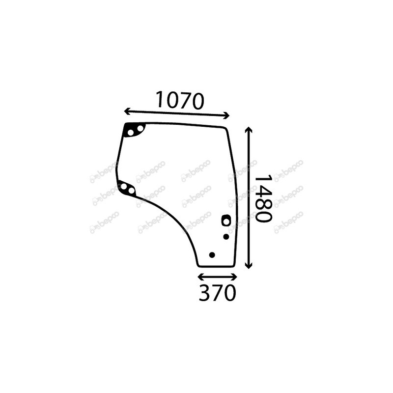 NEW HOLLAND T5.110 Auto Command - Luna puerta derecha