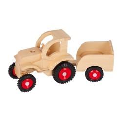 1:32 Tractor con remolque (madera)