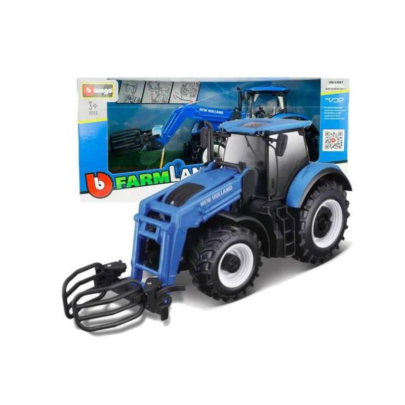1:32 NEW HOLLAND T7.315 con pinza rulos Burago 1:32 NEW HOLLAND T7.315 con pinza rulos Burago