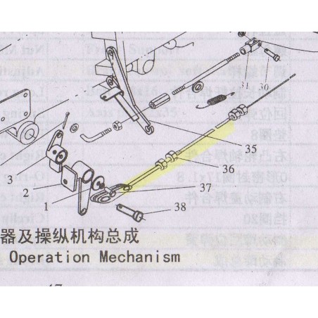 1000 P47 36  164Y.43.026-1 Brake control soft shaft