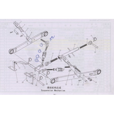 1000 P75 Suspension Mechanism